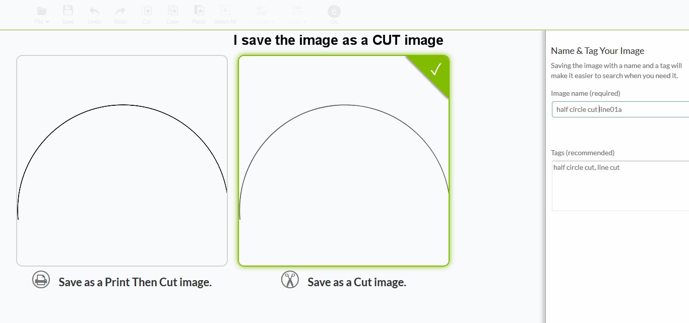 save half circle as a cut image