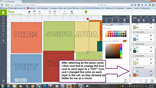 change color to differentiate placecards