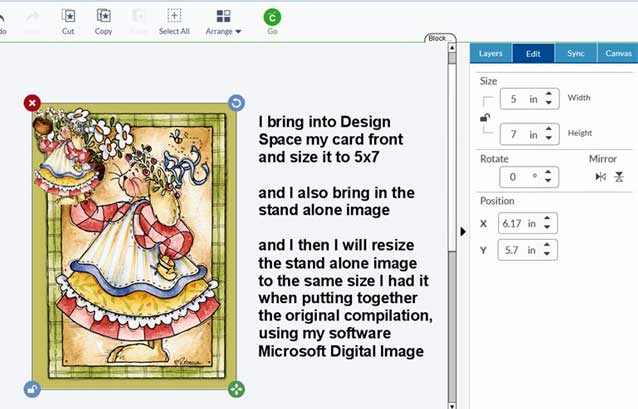 size in design space for print then
                            cut